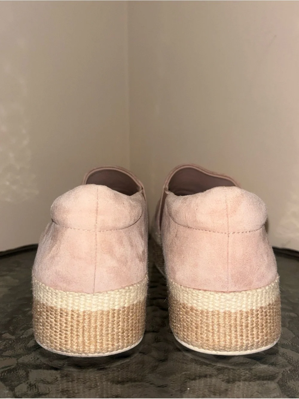 Vince Platform Slip-On Sneakers in Blush Pink Suede